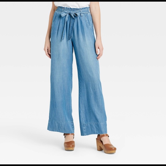 Knox Rose Pants - Knox Rose paper bag high waist soft denim pants XL